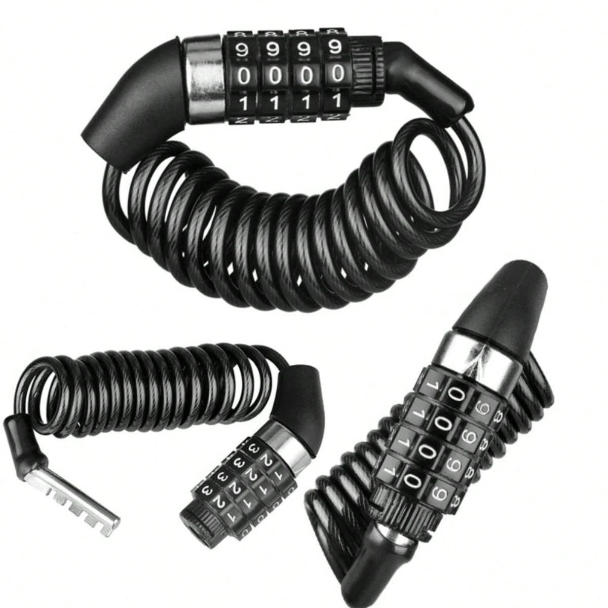 AD Black Steel Cable Combination Lock- Anti-Theft Password Lock For Bicycle Mountain Bike Motorcycle Helmet Luggage