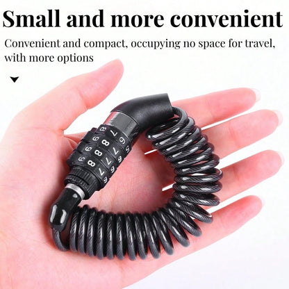 AD Black Steel Cable Combination Lock- Anti-Theft Password Lock For Bicycle Mountain Bike Motorcycle Helmet Luggage