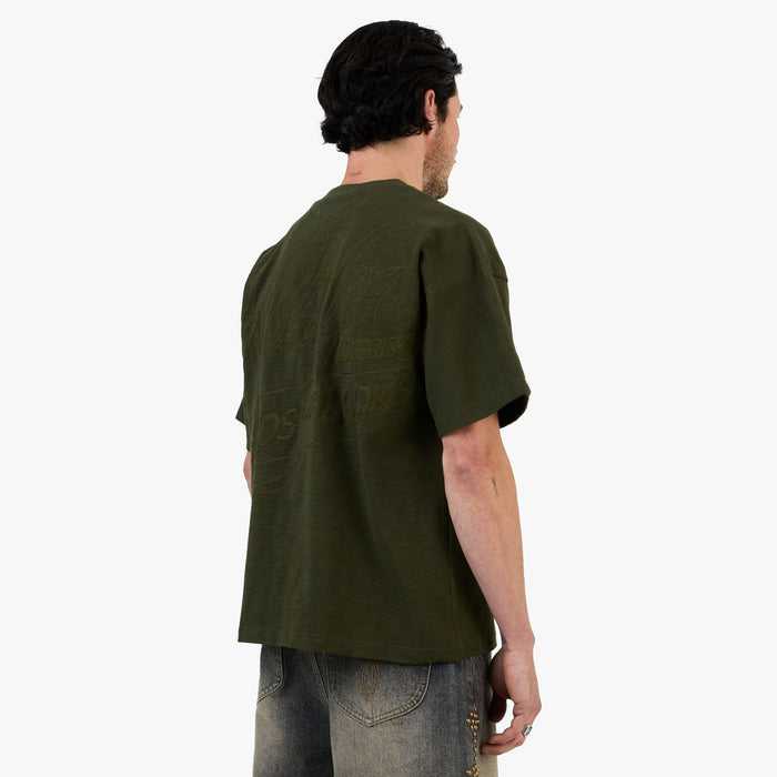 Adidem Asterisks Cursive Slub T-Shirt / Green