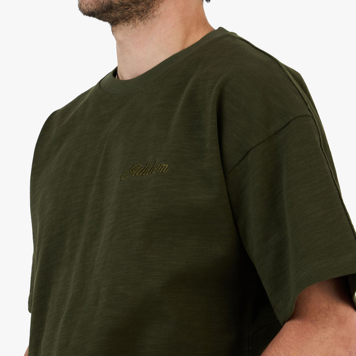 Adidem Asterisks Cursive Slub T-Shirt / Green