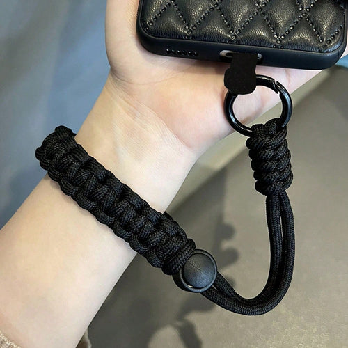 Adjustable Phone Lanyard Braided Keychain Wristband Short Wrist Strap Phone Case Pendant Charm Bracelet Simple Thickened Dopamine Color Block CCD Keychain Camera Strap Phone Anti-Lost Strap For Women