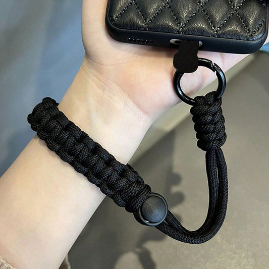 Adjustable Phone Lanyard Braided Keychain Wristband Short Wrist Strap Phone Case Pendant Charm Bracelet Simple Thickened Dopamine Color Block CCD Keychain Camera Strap Phone Anti-Lost Strap For Women