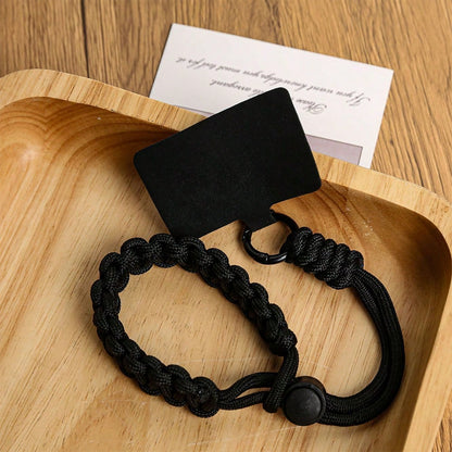 Adjustable Phone Lanyard Braided Keychain Wristband Short Wrist Strap Phone Case Pendant Charm Bracelet Simple Thickened Dopamine Color Block CCD Keychain Camera Strap Phone Anti-Lost Strap For Women