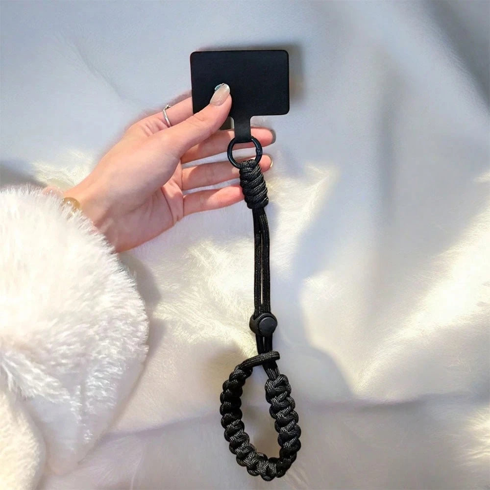 Adjustable Phone Lanyard Braided Keychain Wristband Short Wrist Strap Phone Case Pendant Charm Bracelet Simple Thickened Dopamine Color Block CCD Keychain Camera Strap Phone Anti-Lost Strap For Women