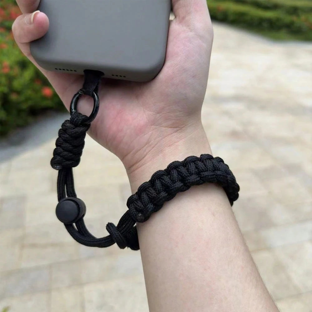 Adjustable Phone Lanyard Braided Keychain Wristband Short Wrist Strap Phone Case Pendant Charm Bracelet Simple Thickened Dopamine Color Block CCD Keychain Camera Strap Phone Anti-Lost Strap For Women
