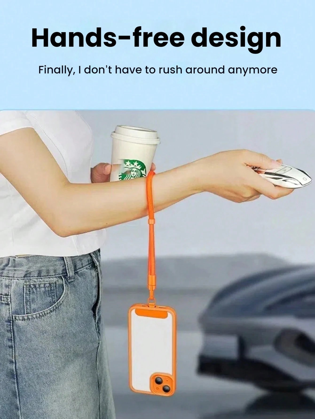 Adjustable Phone Lanyard Strap With Clip, Wrist Band Anti-Lost Phone Cord, Sturdy Travel Outdoor Anti-Theft Phone Leash, New Short Self-Lock Anti-Fall Hanging Rope