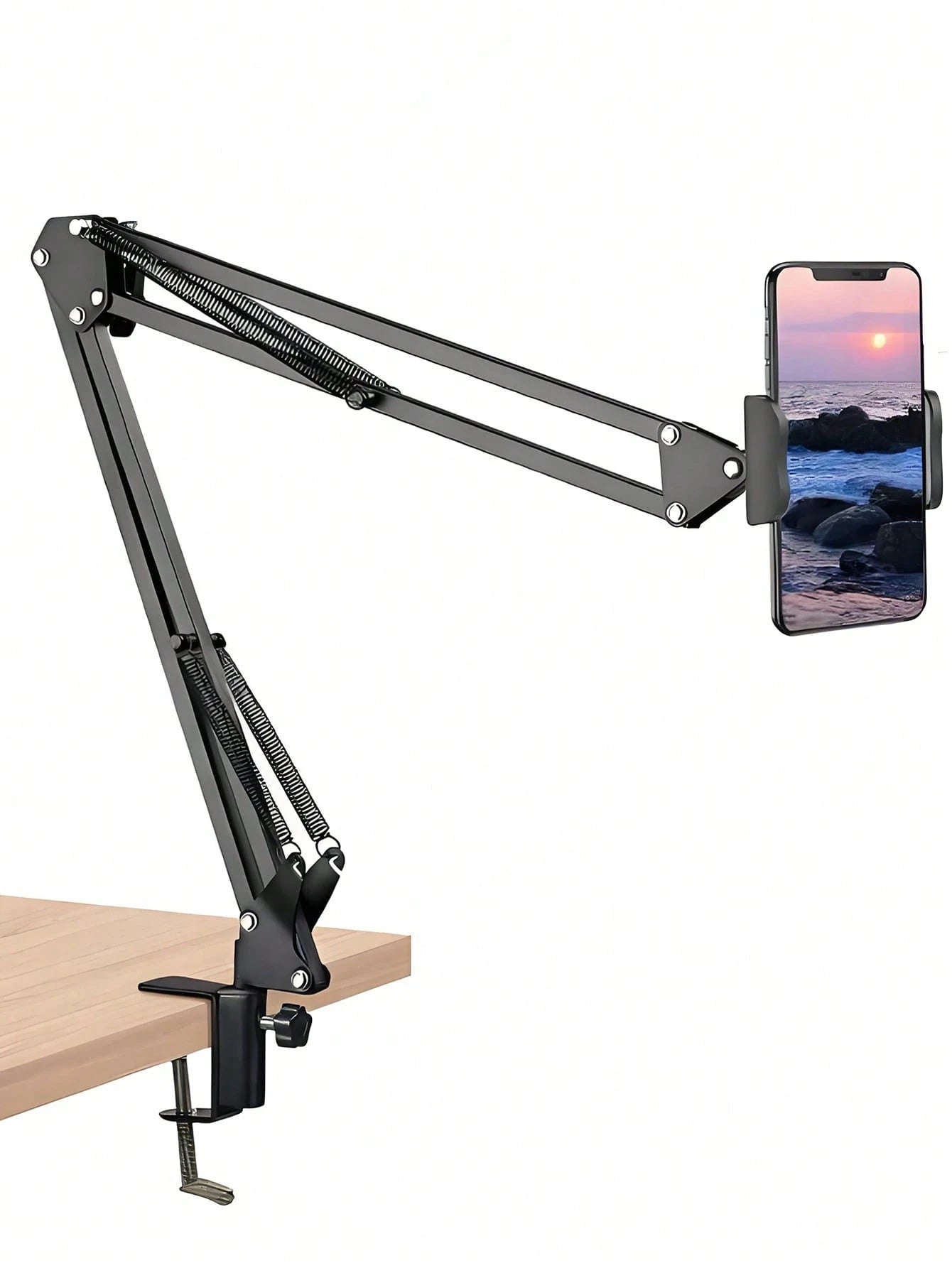 Adjustable Slouchy Arm Phone Holder, Foldable Metal Clamp Mount For Smartphone & Tablet, Bedside/Desk Stand Compatible With IPhone, Android Phone, Gift For Birthday, Family, Friends For Office, Dorm A
