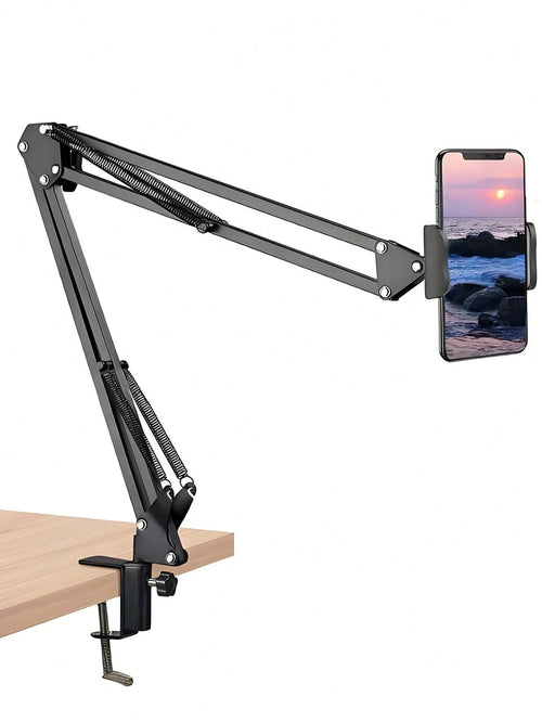 Adjustable Slouchy Arm Phone Holder, Foldable Metal Clamp Mount For Smartphone & Tablet, Bedside/Desk Stand Compatible With IPhone, Android Phone, Gift For Birthday, Family, Friends For Office, Dorm A
