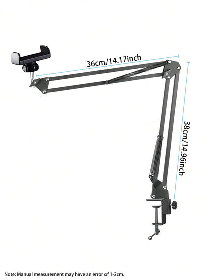 Adjustable Slouchy Arm Phone Holder, Foldable Metal Clamp Mount For Smartphone & Tablet, Bedside/Desk Stand Compatible With IPhone, Android Phone, Gift For Birthday, Family, Friends For Office, Dorm A