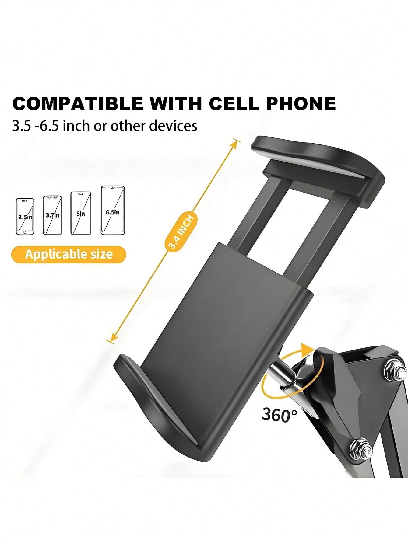 Adjustable Slouchy Arm Phone Holder, Foldable Metal Clamp Mount For Smartphone & Tablet, Bedside/Desk Stand Compatible With IPhone, Android Phone, Gift For Birthday, Family, Friends For Office, Dorm A