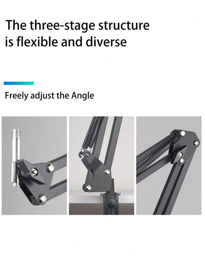 Adjustable Slouchy Arm Phone Holder, Foldable Metal Clamp Mount For Smartphone & Tablet, Bedside/Desk Stand Compatible With IPhone, Android Phone, Gift For Birthday, Family, Friends For Office, Dorm A