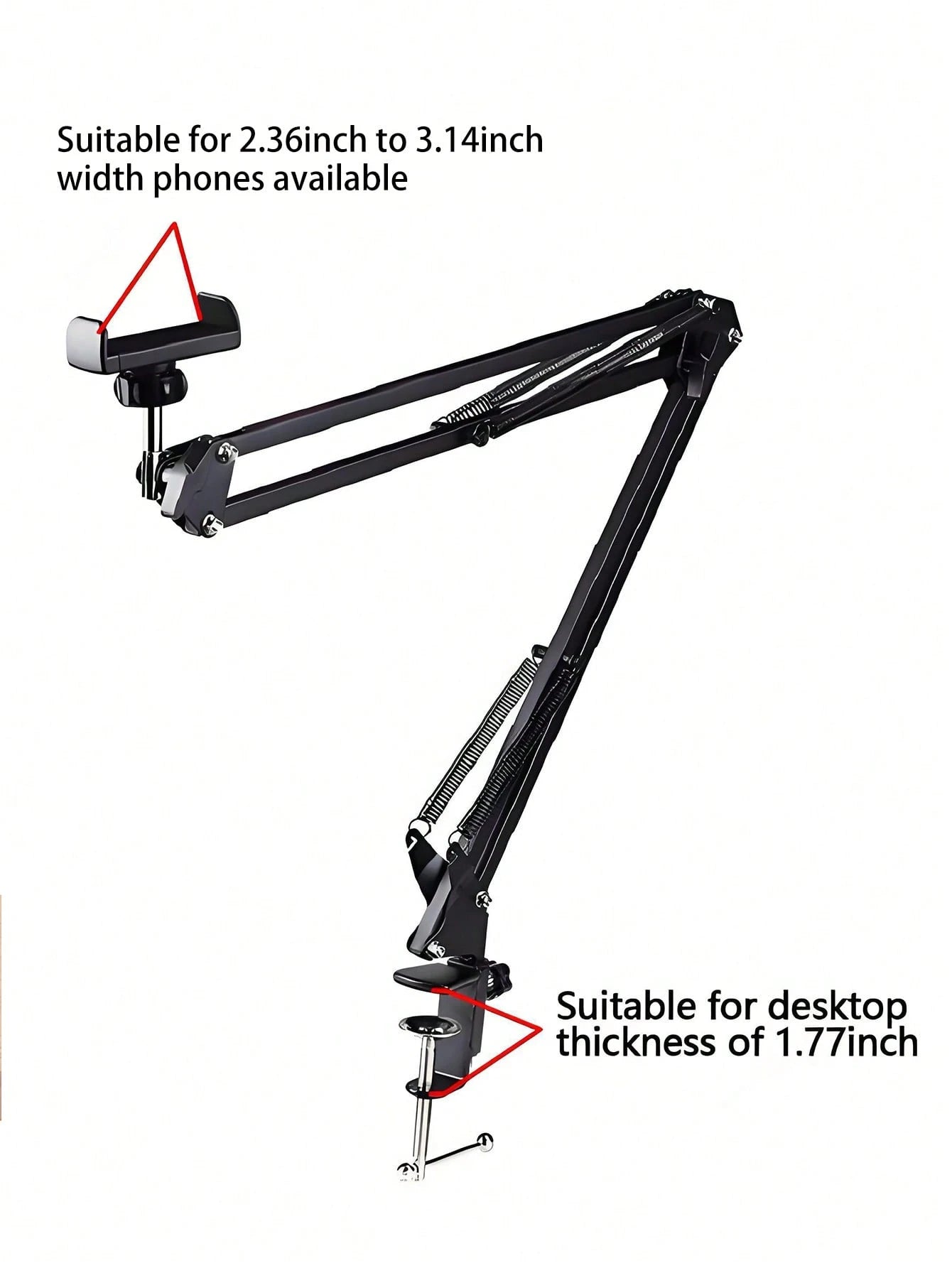 Adjustable Slouchy Arm Phone Holder, Foldable Metal Clamp Mount For Smartphone & Tablet, Bedside/Desk Stand Compatible With IPhone, Android Phone, Gift For Birthday, Family, Friends For Office, Dorm A