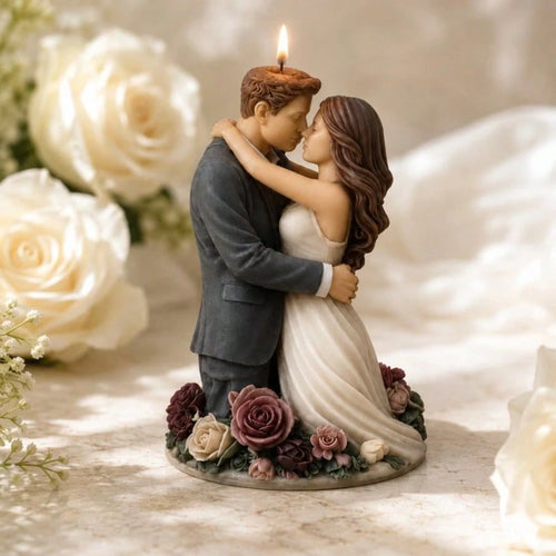 Aesthetic Lovers Embrace Silicone Mold, Realistic Couple Kissing Sculpture Mold For DIY Resin Art, Romantic Flower Base Statue Mold For Bedroom Home Decoration