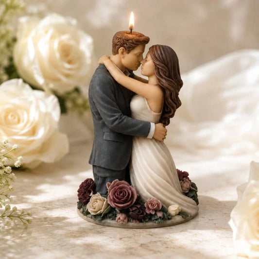 Aesthetic Lovers Embrace Silicone Mold, Realistic Couple Kissing Sculpture Mold For DIY Resin Art, Romantic Flower Base Statue Mold For Bedroom Home Decoration