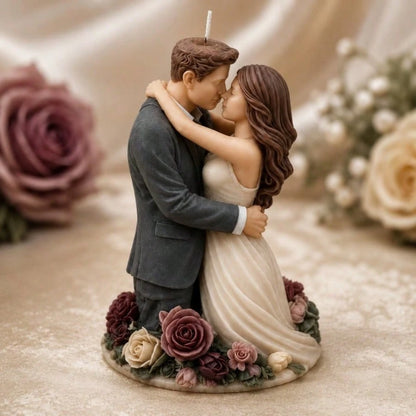 Aesthetic Lovers Embrace Silicone Mold, Realistic Couple Kissing Sculpture Mold For DIY Resin Art, Romantic Flower Base Statue Mold For Bedroom Home Decoration