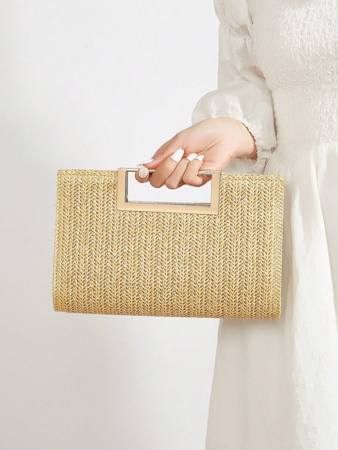 AIBBYDAR Women's Handbag Khaki Fashion Woven Handbag, Holiday, Beach, Versatile Women's Crossbody Bag, Casual, Minimalist, Beach, Vacation Essential
