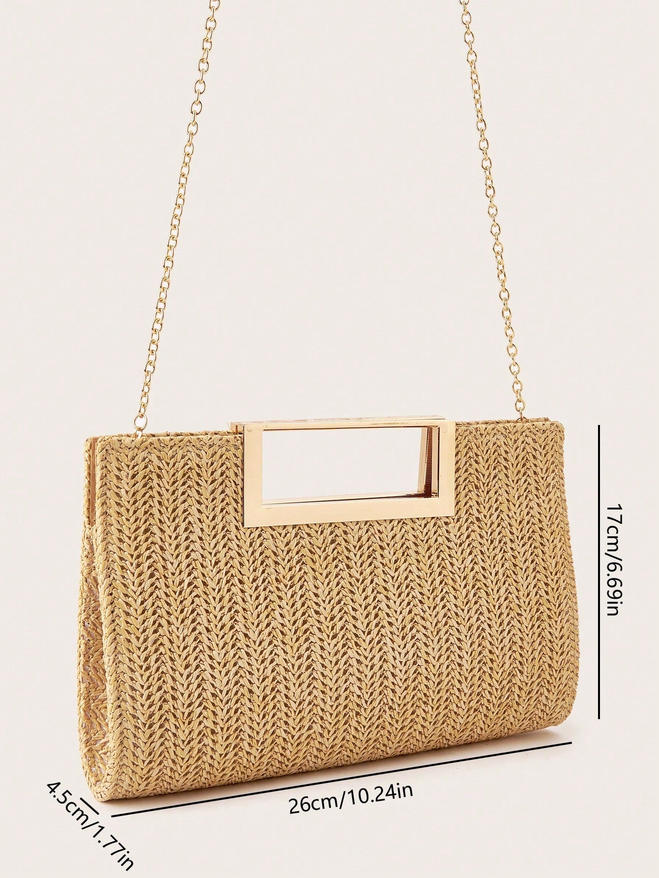 AIBBYDAR Women's Handbag Khaki Fashion Woven Handbag, Holiday, Beach, Versatile Women's Crossbody Bag, Casual, Minimalist, Beach, Vacation Essential