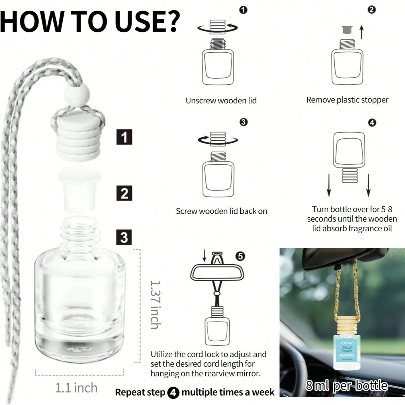 AIR FUSION 4 Pack Hanging Car Air Freshener & Diffuser| 120-Day Long-Lasting Fragrance| 17 Fragrances All Ages
