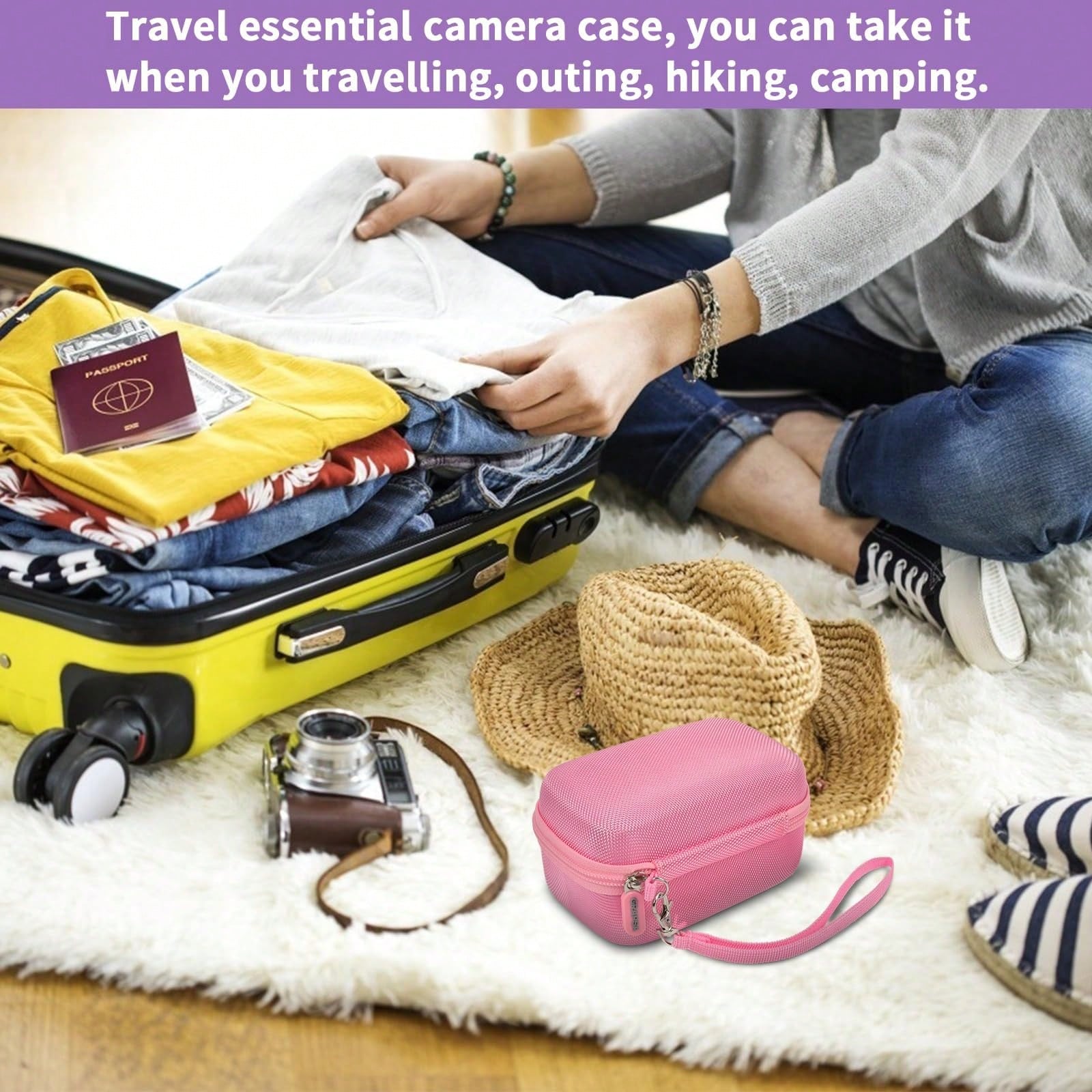 ALKOO Digital Camera Bag Suitable For 4K Vlog Camera, Portable EVA Storage Bag With Mesh Pocket And Handle, Travel And Daily Carry Camera Case (Case Only)