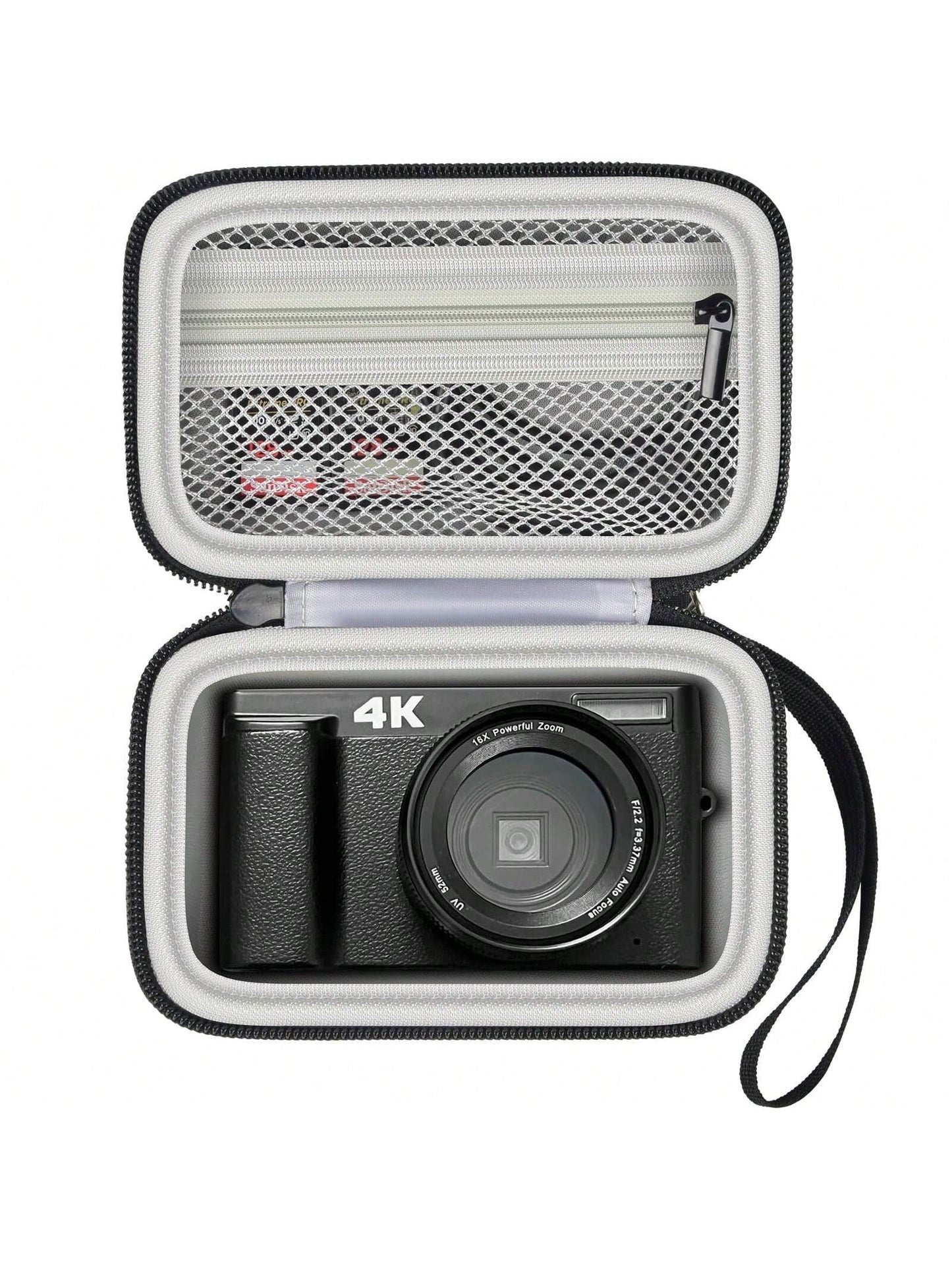 ALKOO Digital Camera Bag Suitable For 4K Vlog Camera, Portable EVA Storage Bag With Mesh Pocket And Handle, Travel And Daily Carry Camera Case (Case Only)