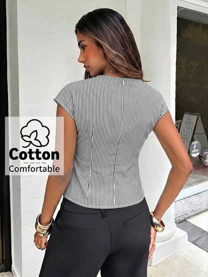 Aloruh Women's Puff Sleeve Pleated Waist Fashionable Blouse Teacher Outfits For Women Teacher Teacher Outfits Casual Women Business Casual Business Casual Women Teacher Shirts Simple And Elegant Slim