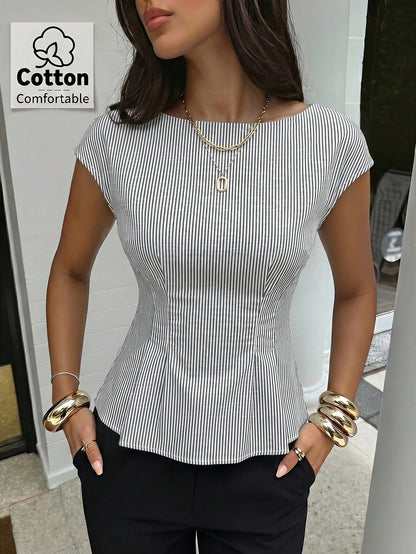 Aloruh Women's Puff Sleeve Pleated Waist Fashionable Blouse Teacher Outfits For Women Teacher Teacher Outfits Casual Women Business Casual Business Casual Women Teacher Shirts Simple And Elegant Slim