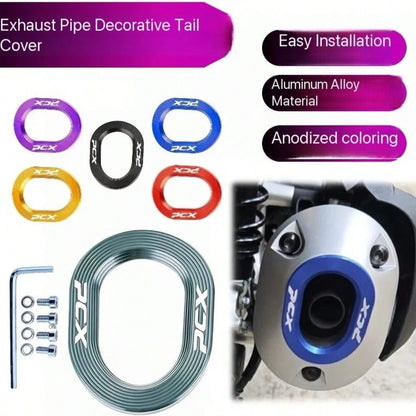 Aluminum Alloy Exhaust Pipe Tail Cover Decorative Protective Cap Accessory For PCX160 Motorcycle Modification
