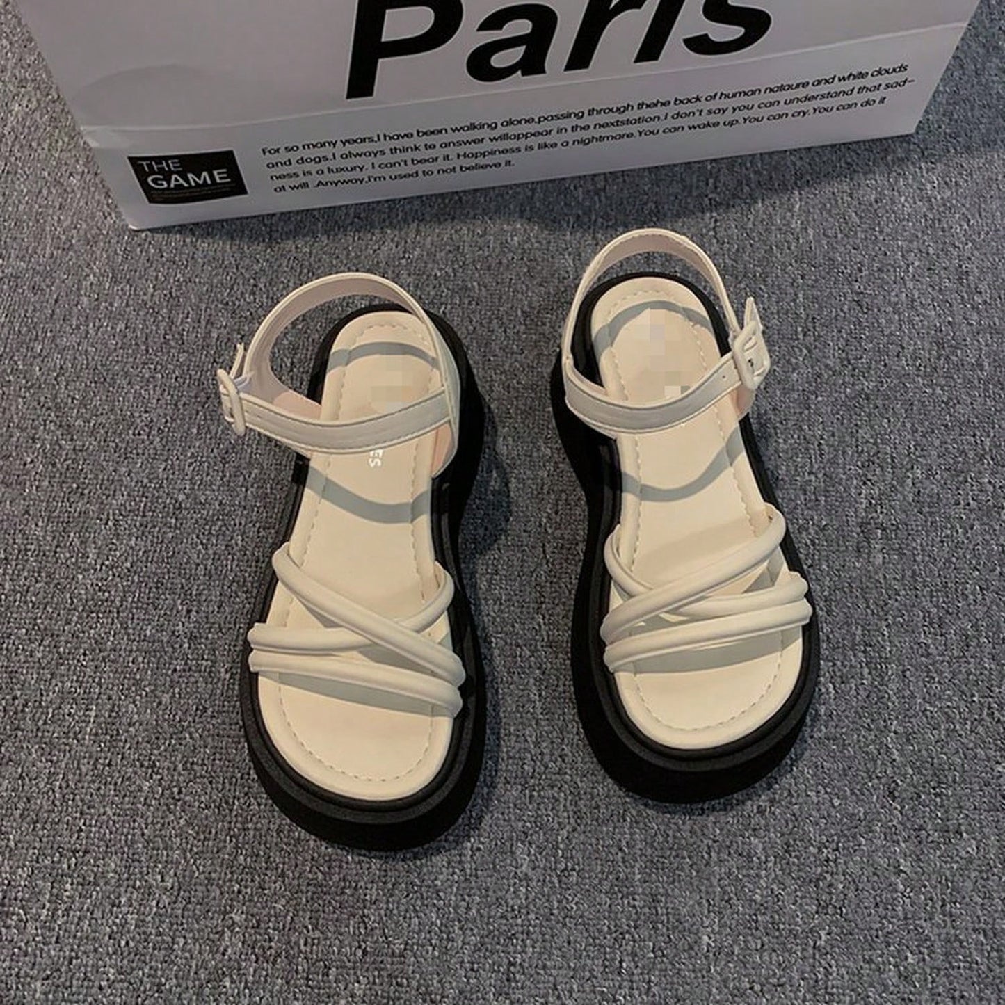 American-Style Thick-Soled Height-Increasing Silver Sandals For Women, New Summer Model, Suitable For Pairing With Skirts