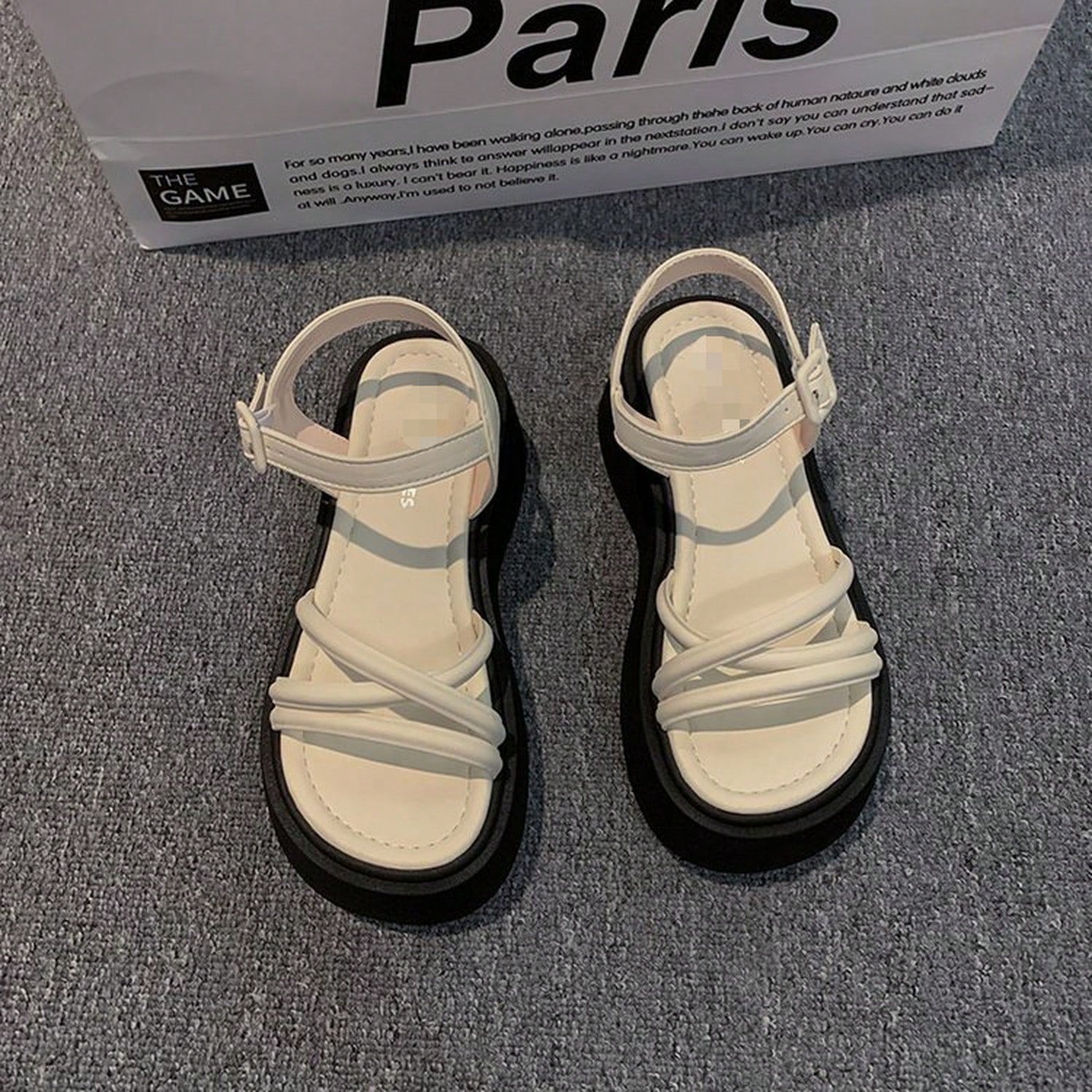 American-Style Thick-Soled Height-Increasing Silver Sandals For Women, New Summer Model, Suitable For Pairing With Skirts