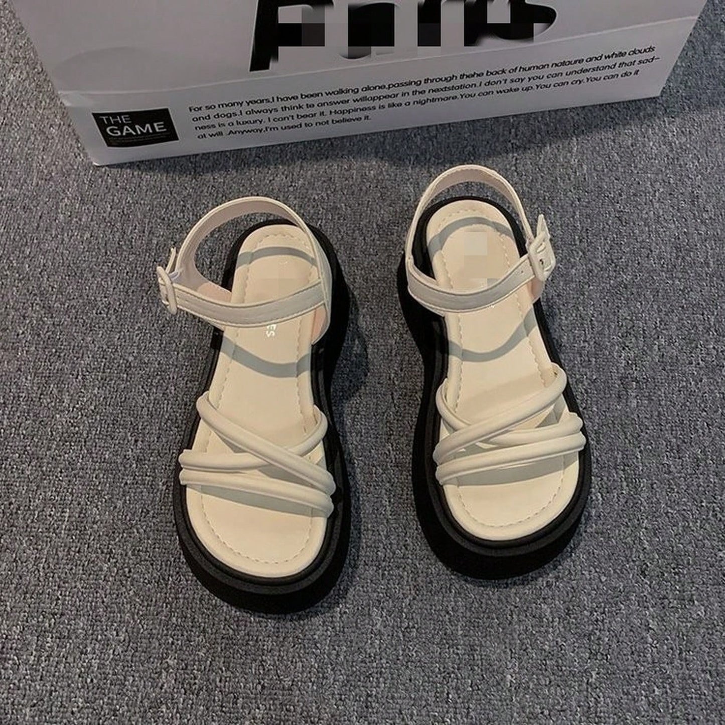American-Style Thick-Soled Height-Increasing Silver Sandals For Women, New Summer Model, Suitable For Pairing With Skirts