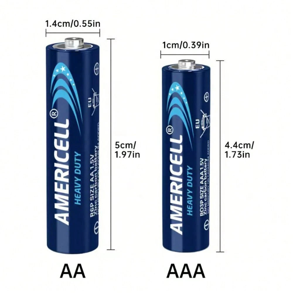 AMERICELL 80 Pcs AA & AAA Combo Pack Batteries, AMERICELL 1.5V Carbon Battery, Suitable For Keyboards, Clocks, Remote Controls, Toys, Flashlights, Razors, Alarm Clocks, Disposable Battery, Non-Recharg