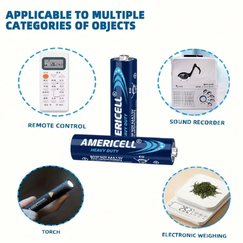 AMERICELL 80 Pcs AA & AAA Combo Pack Batteries, AMERICELL 1.5V Carbon Battery, Suitable For Keyboards, Clocks, Remote Controls, Toys, Flashlights, Razors, Alarm Clocks, Disposable Battery, Non-Recharg