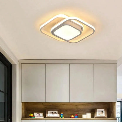 AMILL Led Ceiling Light Semi-Flush Mount Installation Modern Contemporary Design, Sleek Light Fixture Ceiling Decor, Square Close To Ceiling Lights For Living Room, Bedroom, Bathroom, Kitchen