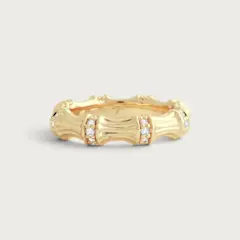Anabel Aram Bamboo Single Ring Gold