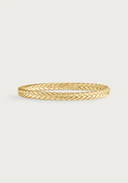 Anabel Aram Cheval Braid Hinged Bangle Gold Thin