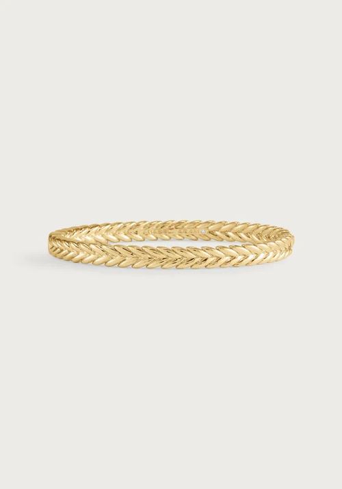 Anabel Aram Cheval Braid Hinged Bangle Gold Thin