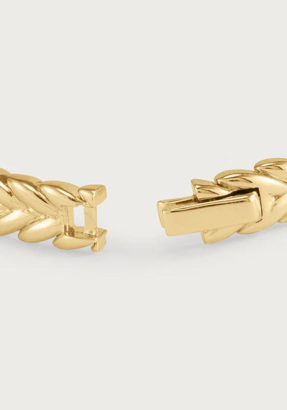 Anabel Aram Cheval Braid Hinged Bangle Gold Thin