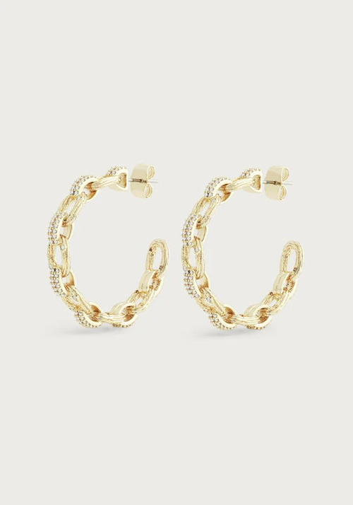 Anabel Aram Enchanted Forest Chain Hoop Gold Earrings
