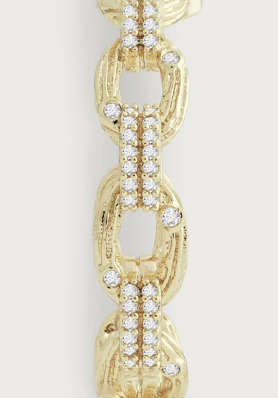Anabel Aram Enchanted Forest Chain Hoop Gold Earrings