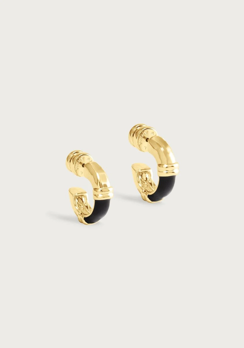 Anabel Aram Forza Huggie Hoop Earrings Black