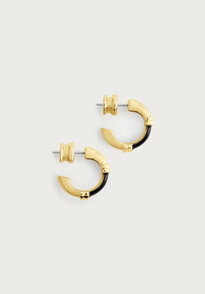 Anabel Aram Forza Huggie Hoop Earrings Black