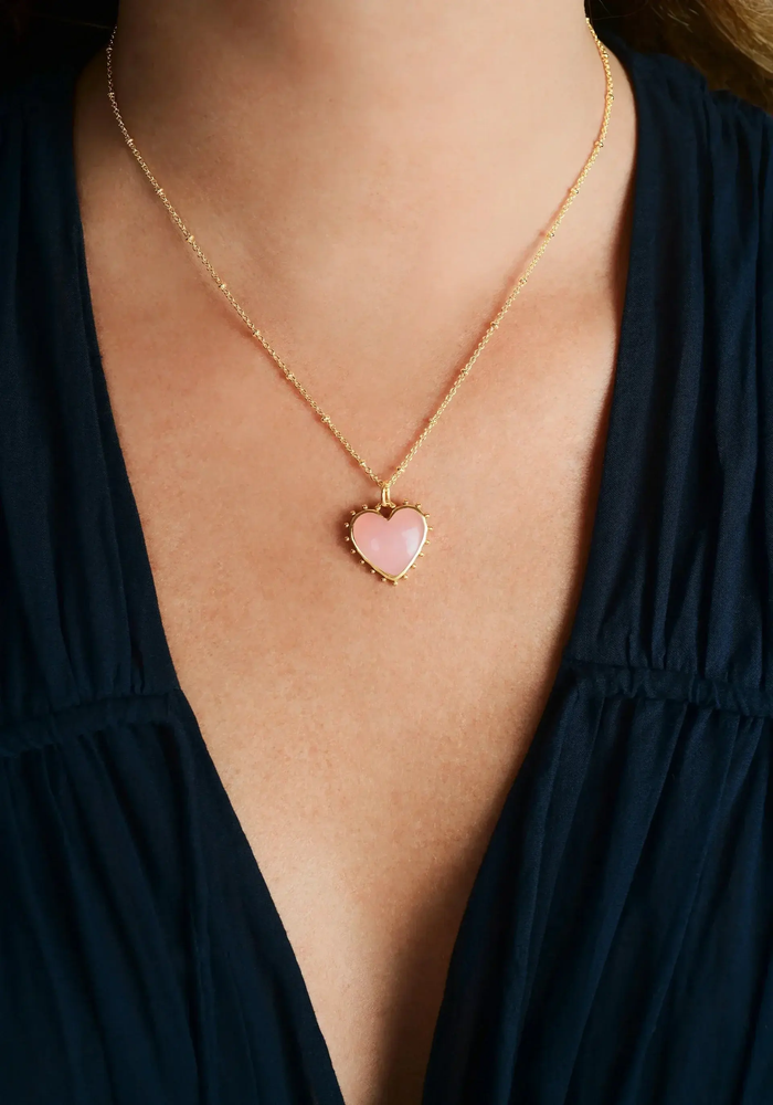 Anabel Aram Heart Stone Pendant Necklace