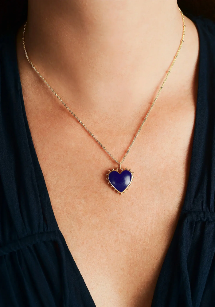 Anabel Aram Heart Stone Pendant Necklace
