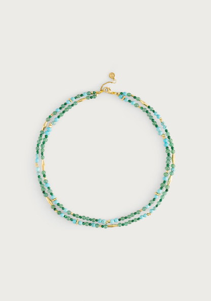 Anabel Aram Milos Beaded Necklace Turquoise