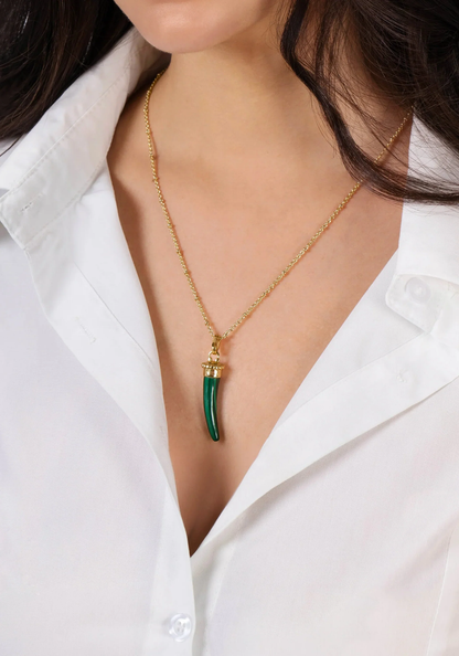 Anabel Aram Milos Stone Horn Charm Malachite