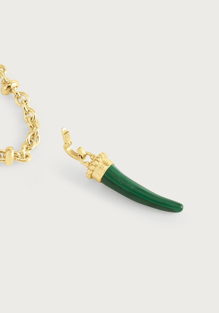Anabel Aram Milos Stone Horn Charm Malachite