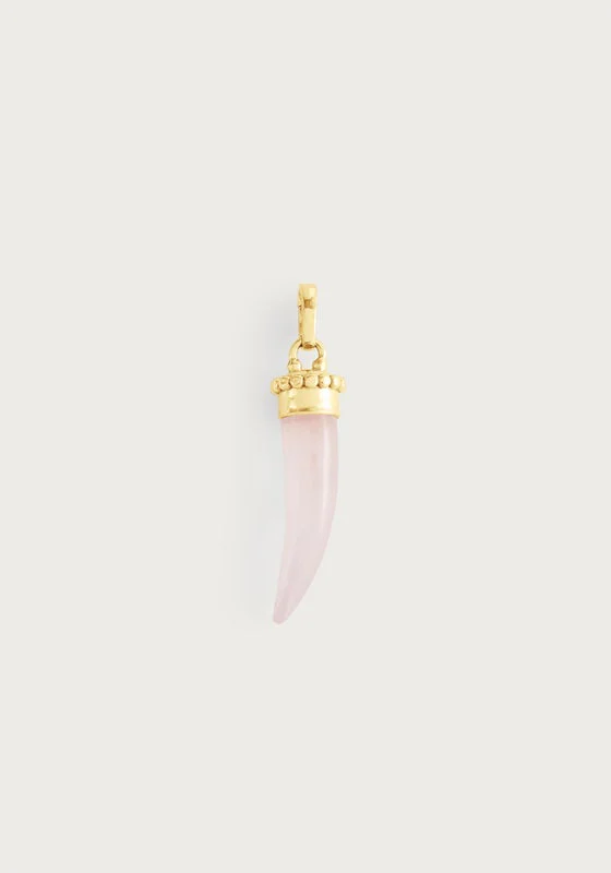Anabel Aram Milos Stone Horn Charm Rose Quartz