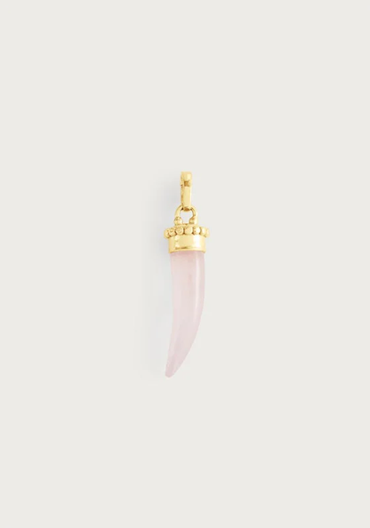 Anabel Aram Milos Stone Horn Charm Rose Quartz