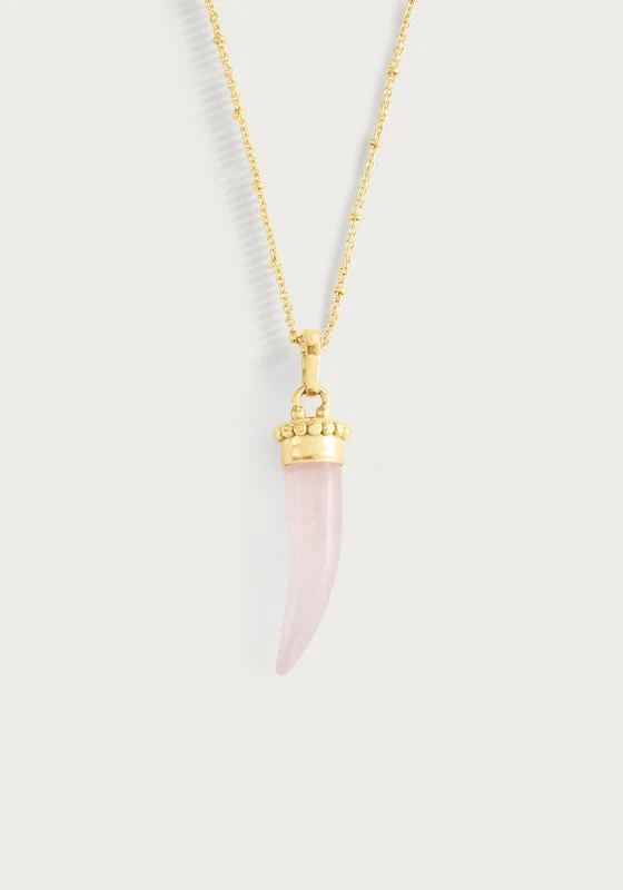 Anabel Aram Milos Stone Horn Charm Rose Quartz