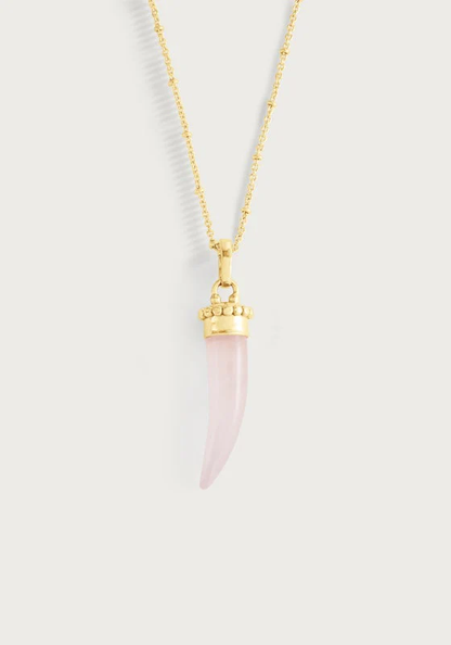 Anabel Aram Milos Stone Horn Charm Rose Quartz